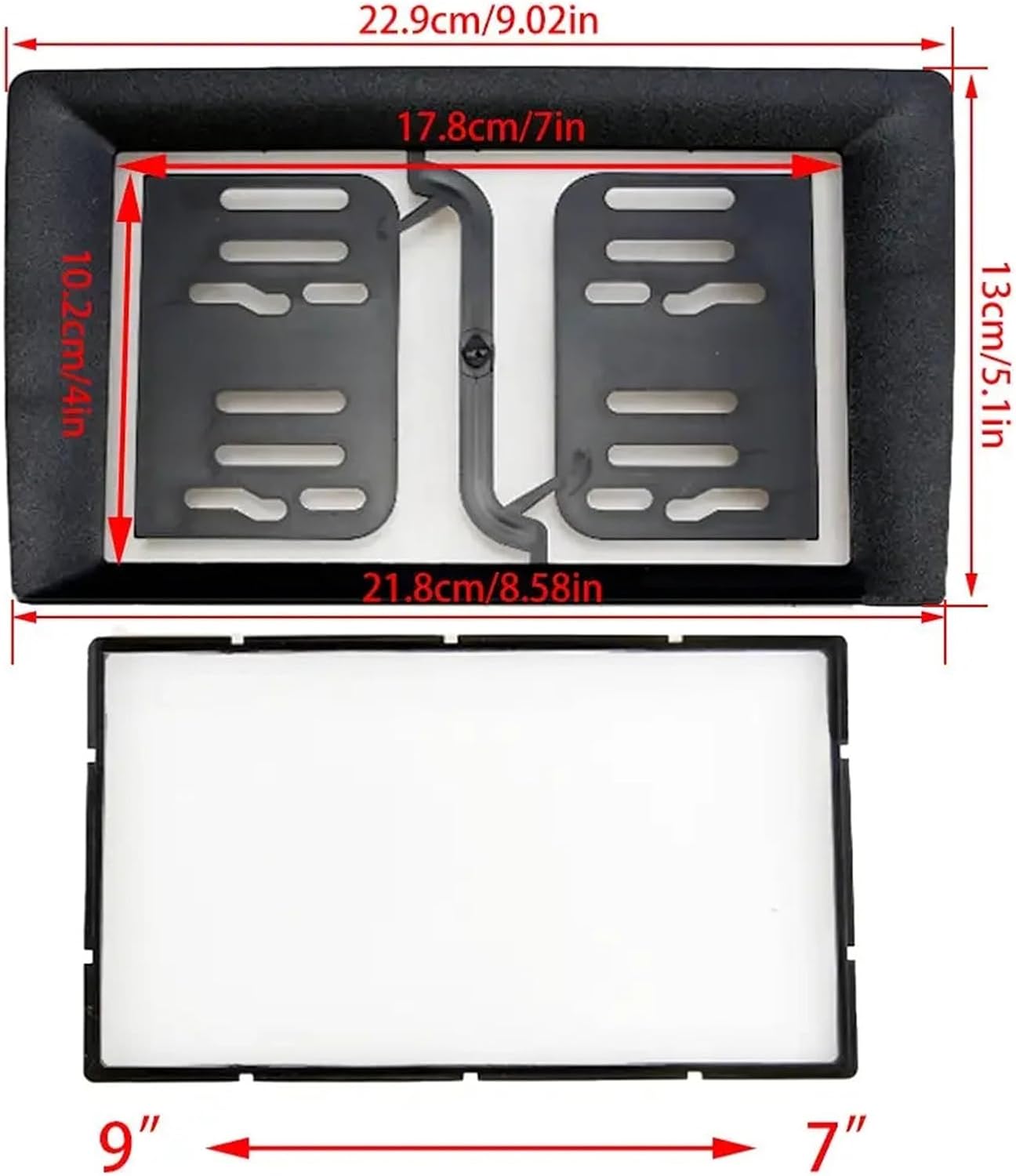 Car Radio Panel 2 Din 9 Inch 10 Inch to 7 Inch Car Radio Frame Car Radio Dashboard Durable(9 to 7)