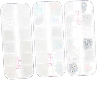 Beaupretty Lantejoulas 3 Caixas De Adesivos De Unhas De Natal Confete Arte De De De Inverno Flocos De Neve Flocos De Neve Glitter Confete Unhas De Natal Glitter De Floco De