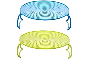 2 Pack Microwave Folding Tray - Space Saving Steaming Rack and Plate Stacker