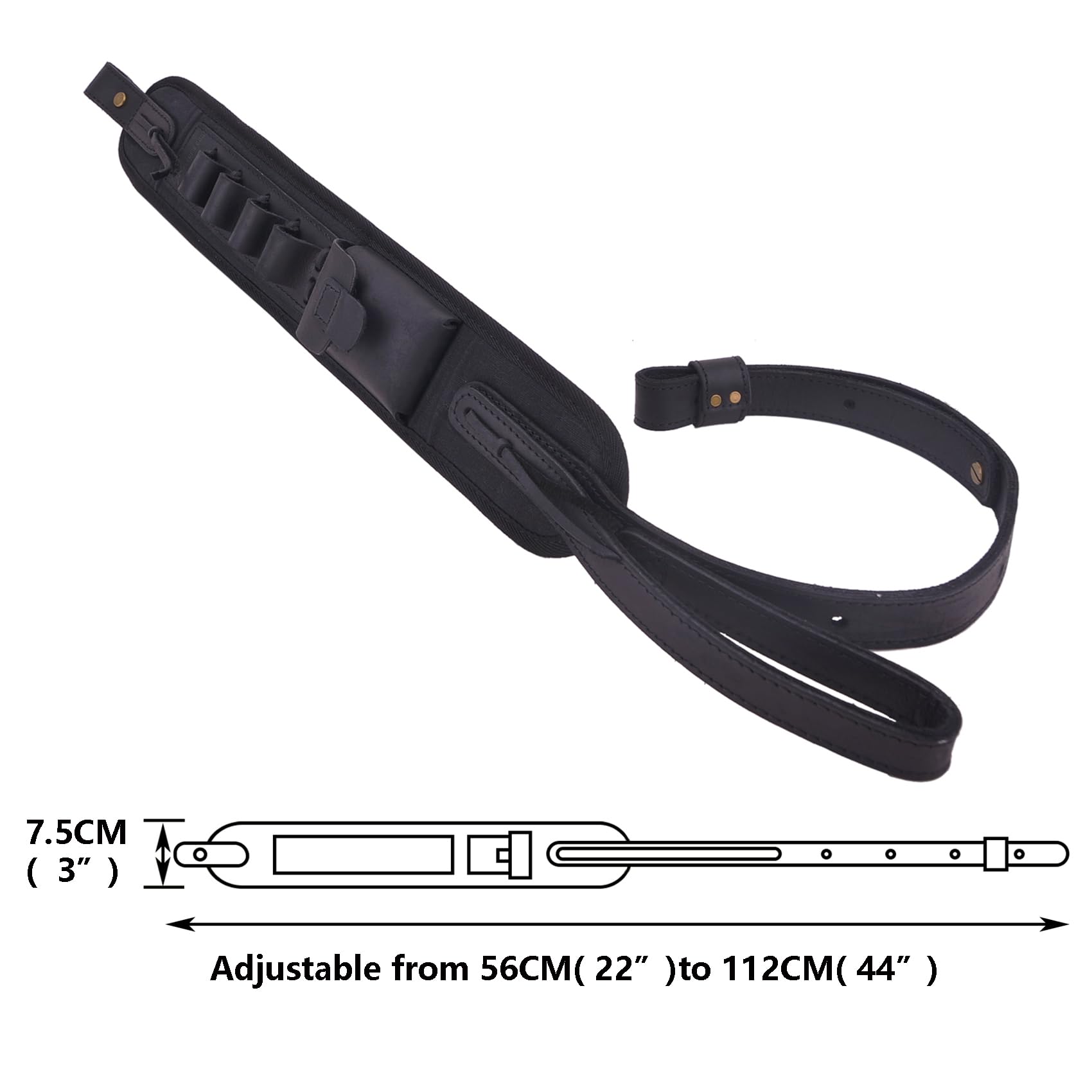 Handgefertigtes Leder Schrotflinte Recoil Pad mit Sling Shotshell Halter für 12GA 16GA 20GA