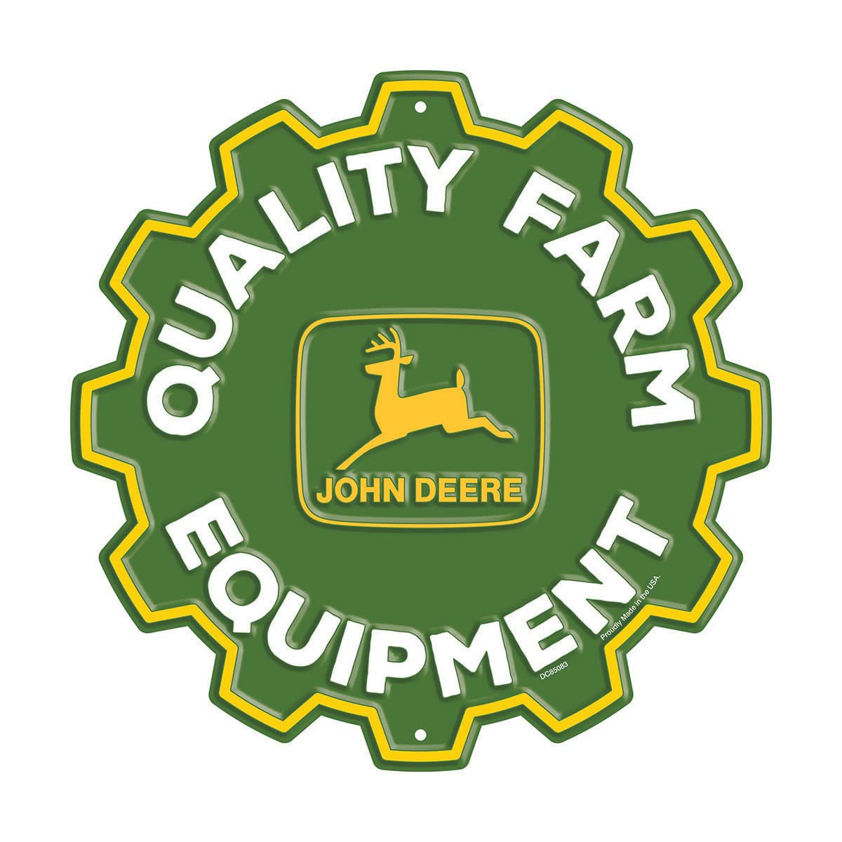 Panneau John Deere Round Gear vert de qualité agricole 29,2 cm