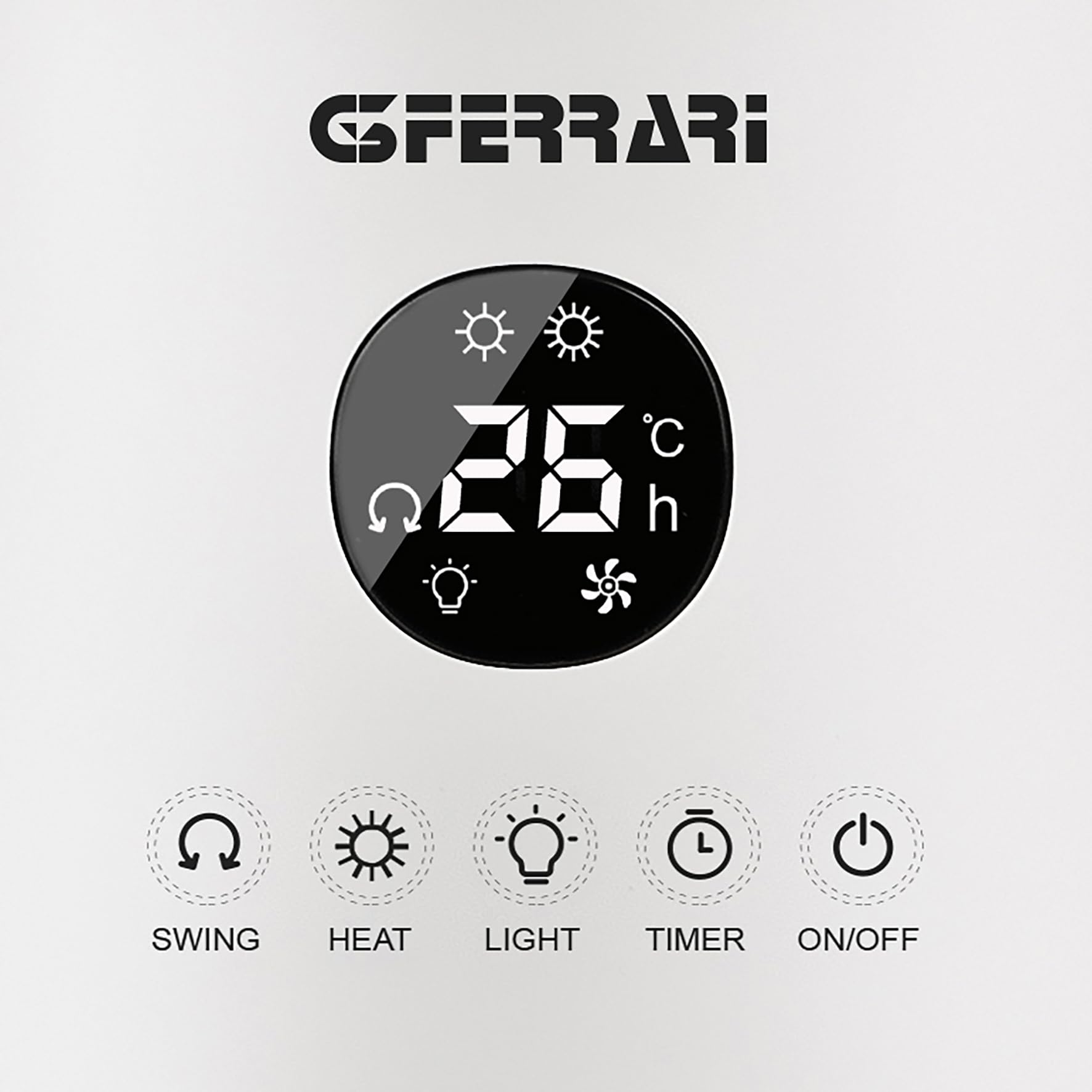 G3 Ferrari G60032 Termoventilatore Ceramico senza Pale, 2000 Watt, programmabile, 16-36°C, Bianco