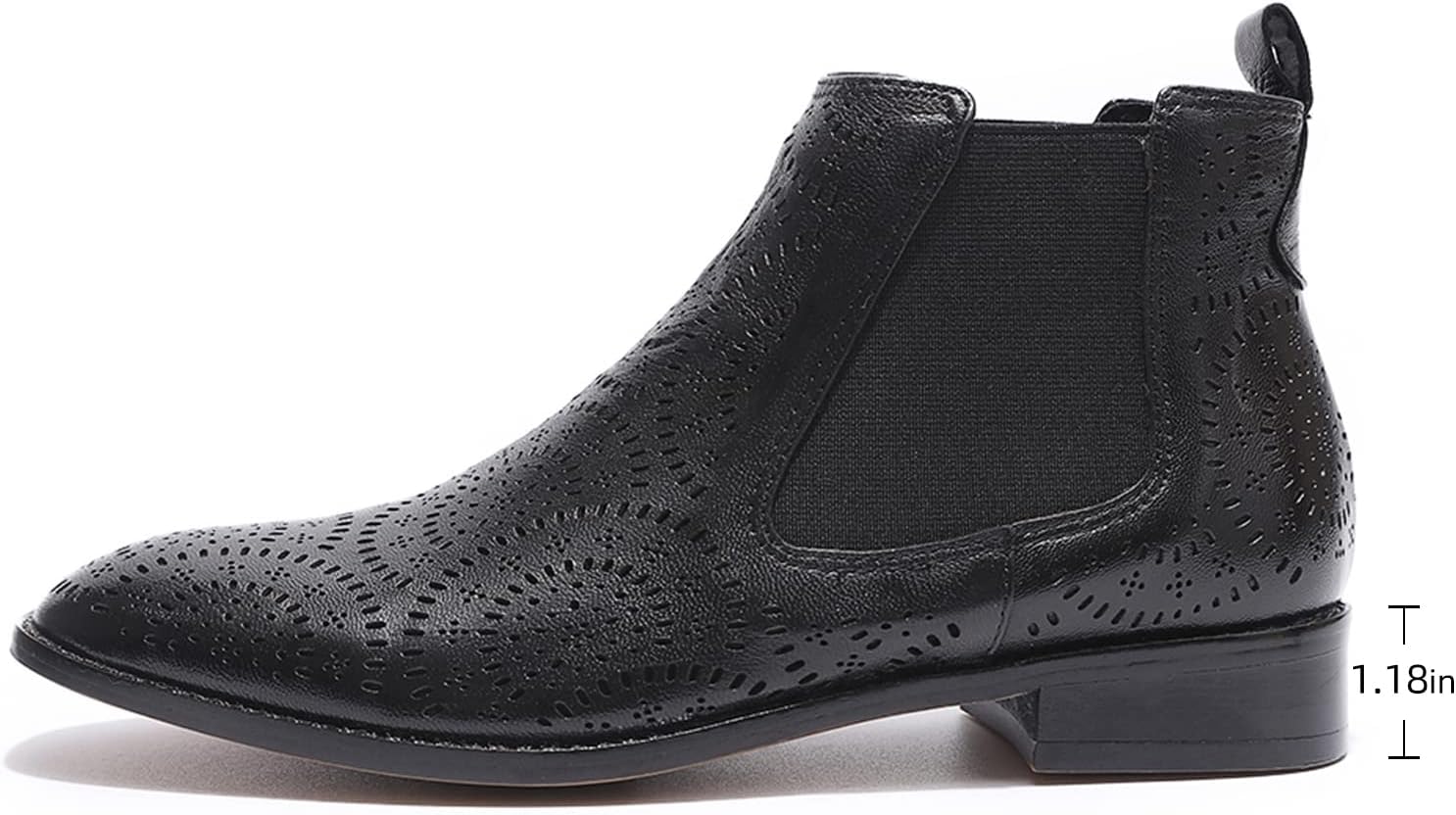 Mona flying Womens Comfort Leather Chelsea Boot Chic Low Heel Pull on Ankle Booties