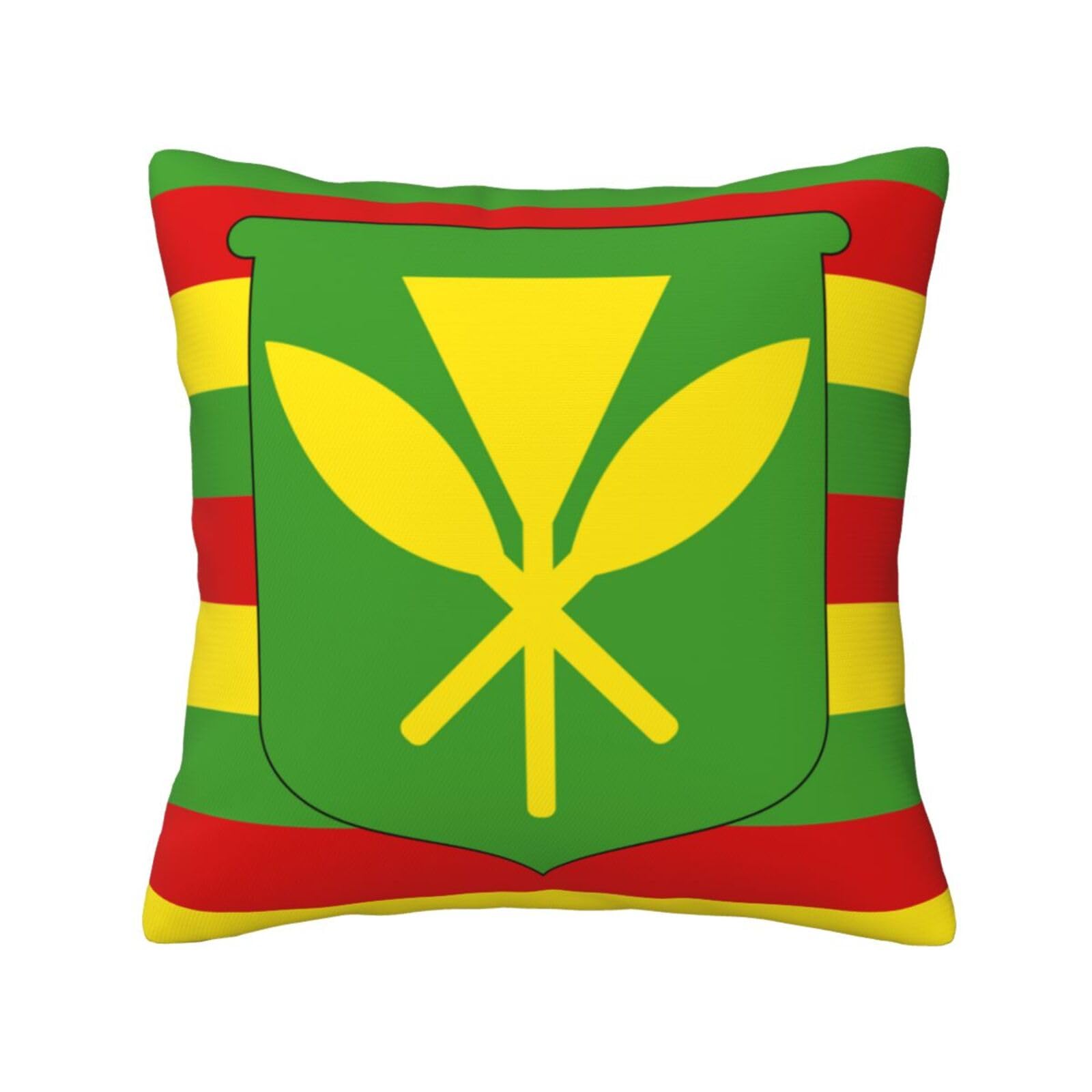 FFSHKOWE Native Hawaiian Flag Decorative Throw Pillow Cover Double-Sided Printed Cushion Cover for Sofa Couch Bed Chair 40 x 40cm