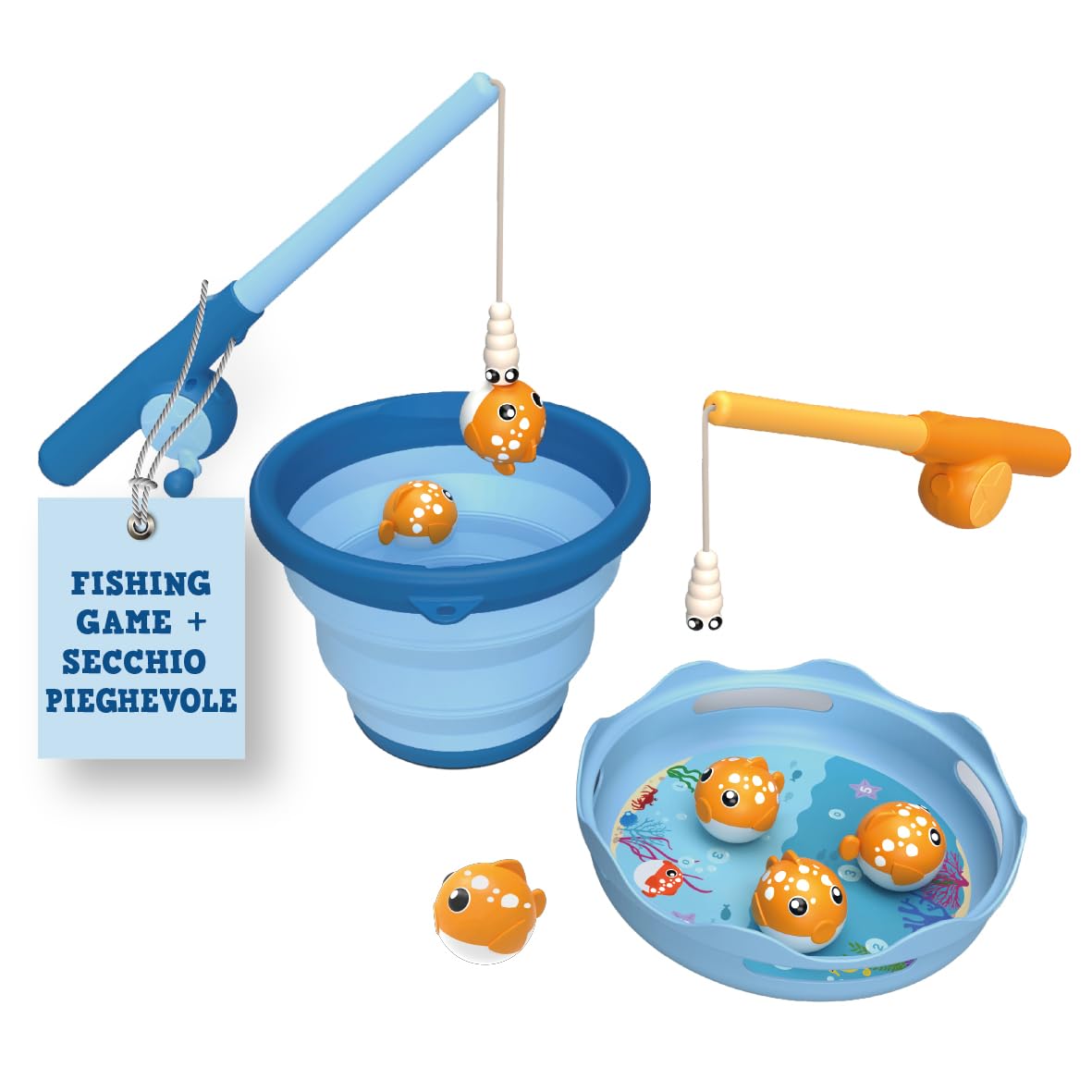 Schildkröt Gioco di Pesca Magnetico per Bambini | da Interni ed Esterni | con Canna Telescopica e Animali Magnetici | Ideale per Mare, Giardino, Piscina e Vasca | Colori Assortiti