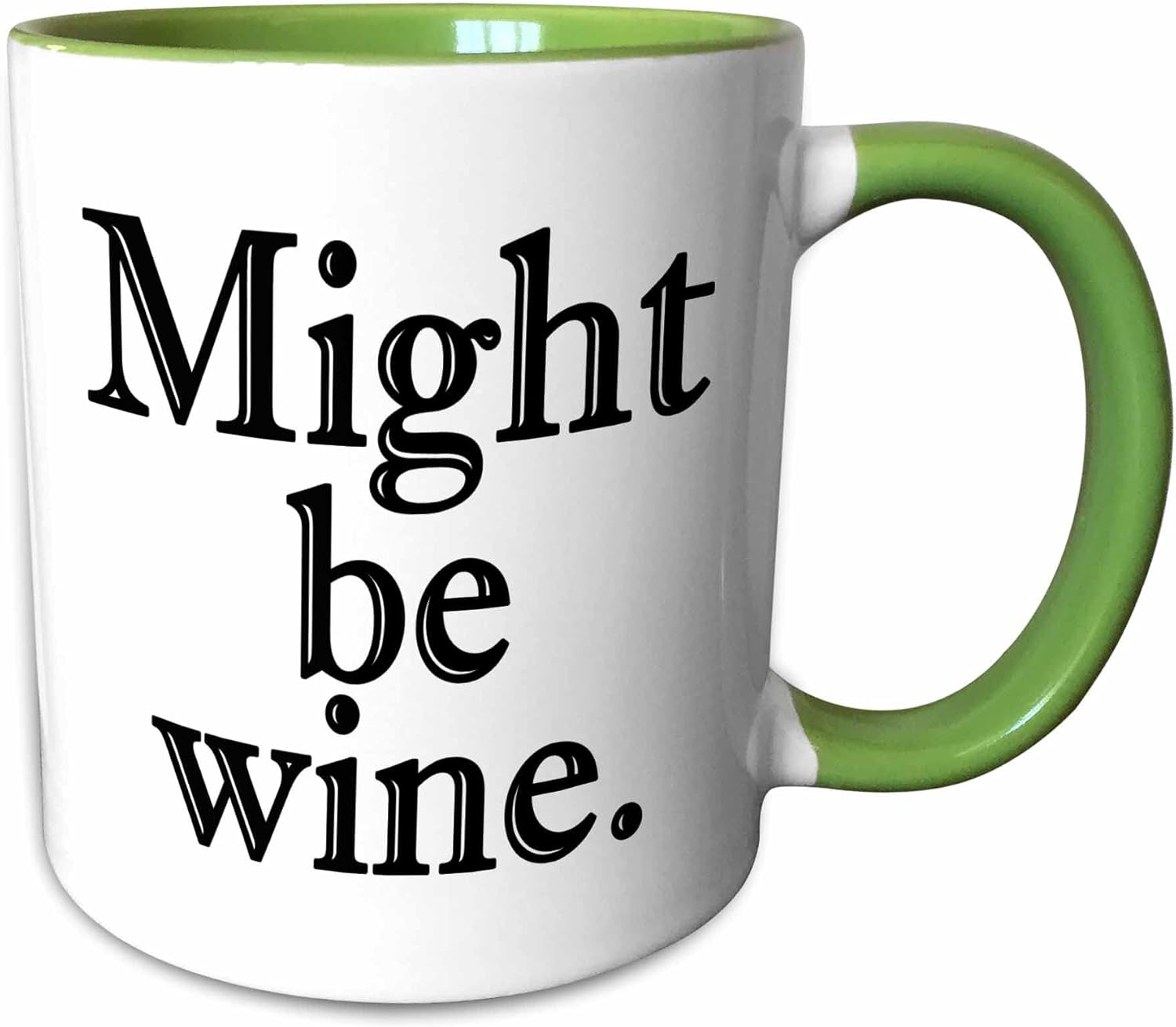 3dRose mug_193442_2 Might Be Wine Black Ceramic Mug, 15-Ounce