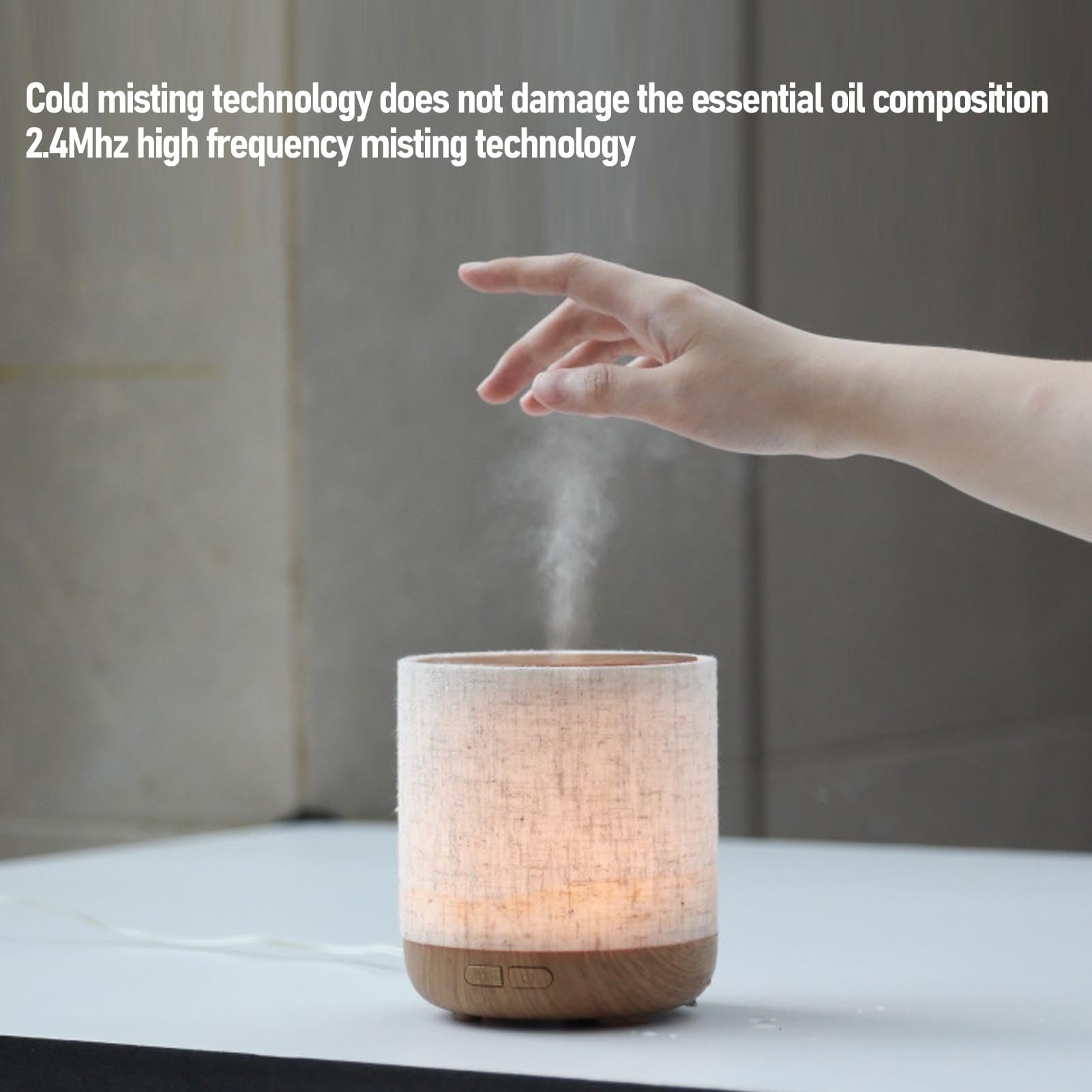 Bewinner Diffuseur D'huiles Essentielles 200ml avec Abat-Jour en Tissu, USB