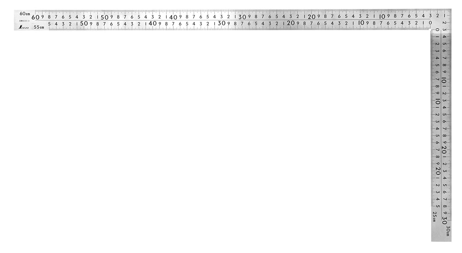 Shinwa Sokutei Steel Square 60 x 30 cm (8-step scale) 63413 (Japan Import)