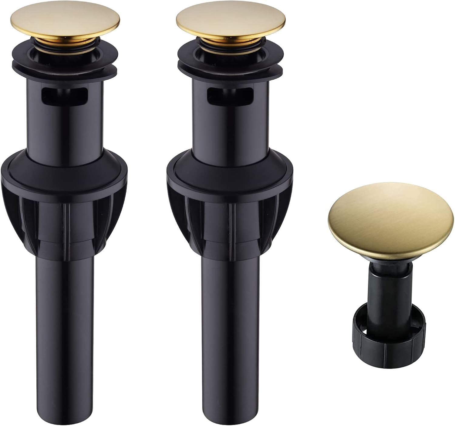 Brushed Gold 2 Pack Pop up Drain Stopper with Overflow