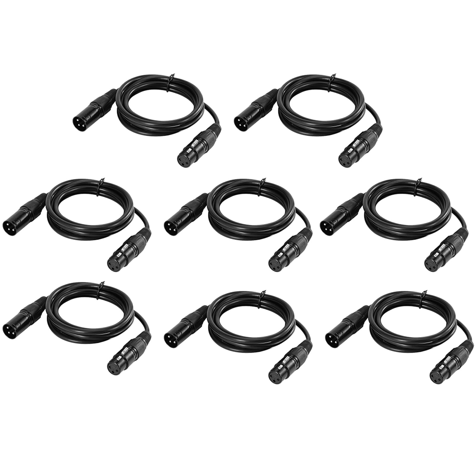 Kabel lvifloae XLR 3,3 stopy, 3-pinowy męski na żeński, 8 szt.