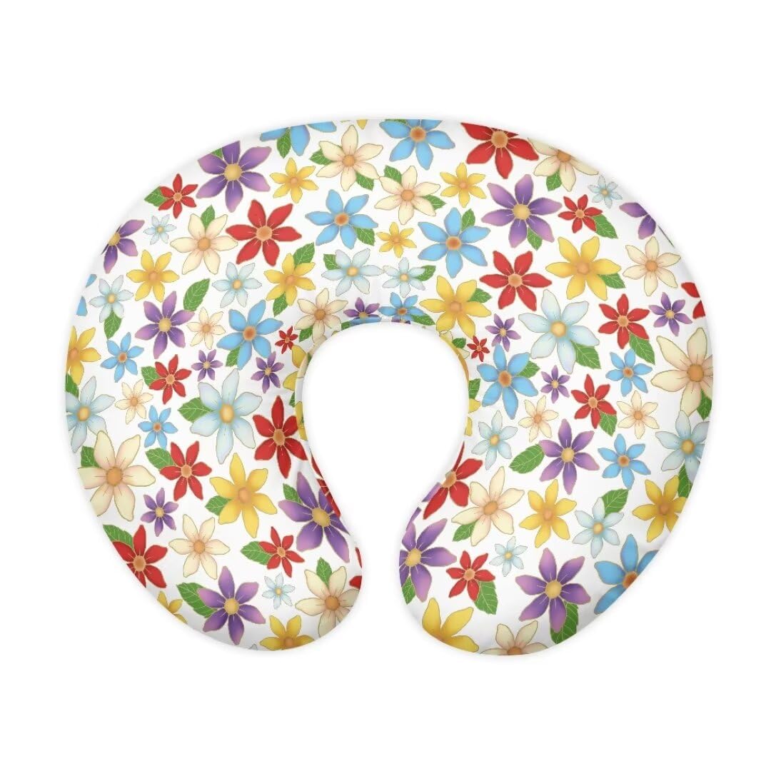Zanxiantu Colorful Floral Comfortable Nursing Pillow Covers Nursing Pillow Slipcover for Girls Baby Pillow Covers Soft and Stretchy Pillow Cover Feeding Position Support