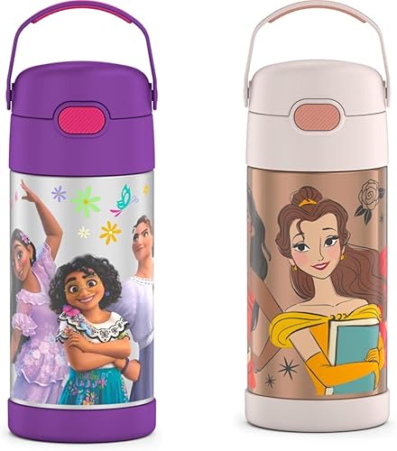 THERMOS FUNTAINER Encanto & FUNTAINER - Botella de acero inoxidable con aislamiento al vacío y sorbete, capacidad de 12 onzas, de acero inoxidable