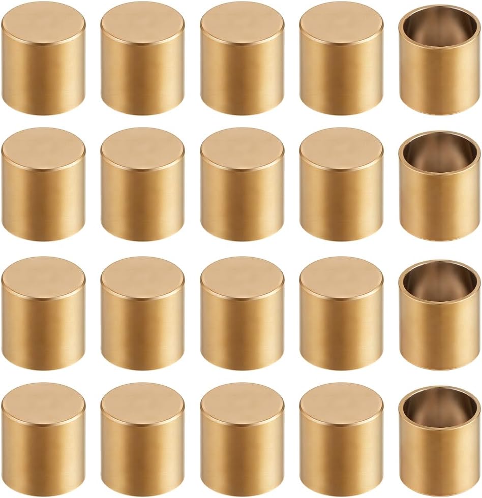 20Pcs Stainless Steel Cord End Caps 10mm for Jewelry Making