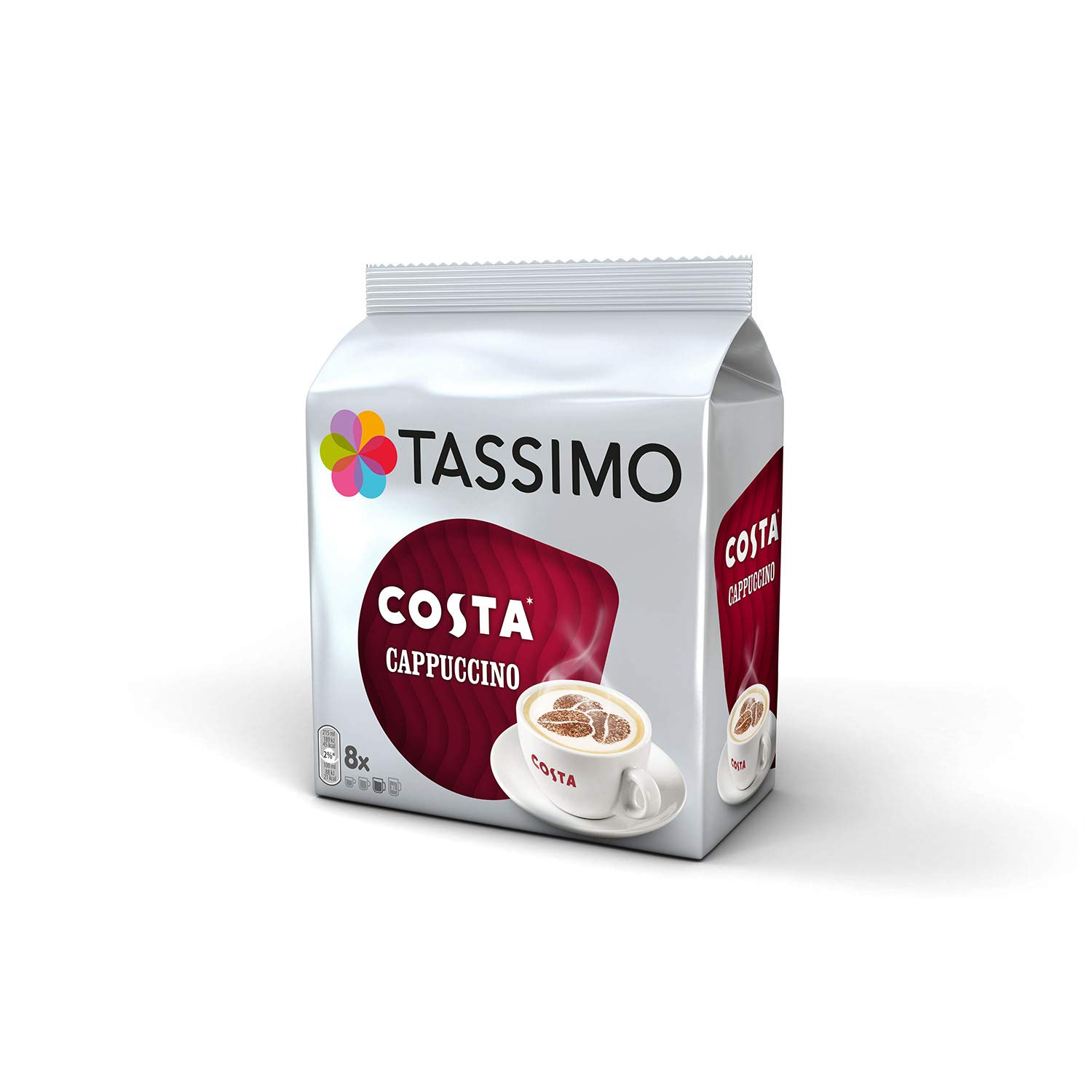 Tassimo Coffee Selection - Costa Cappuccino/Americano/Cadbury Hot Chocolate/L'Or Latte Macchiato/Kenco Americano pods - 5 Packs (56 Servings)