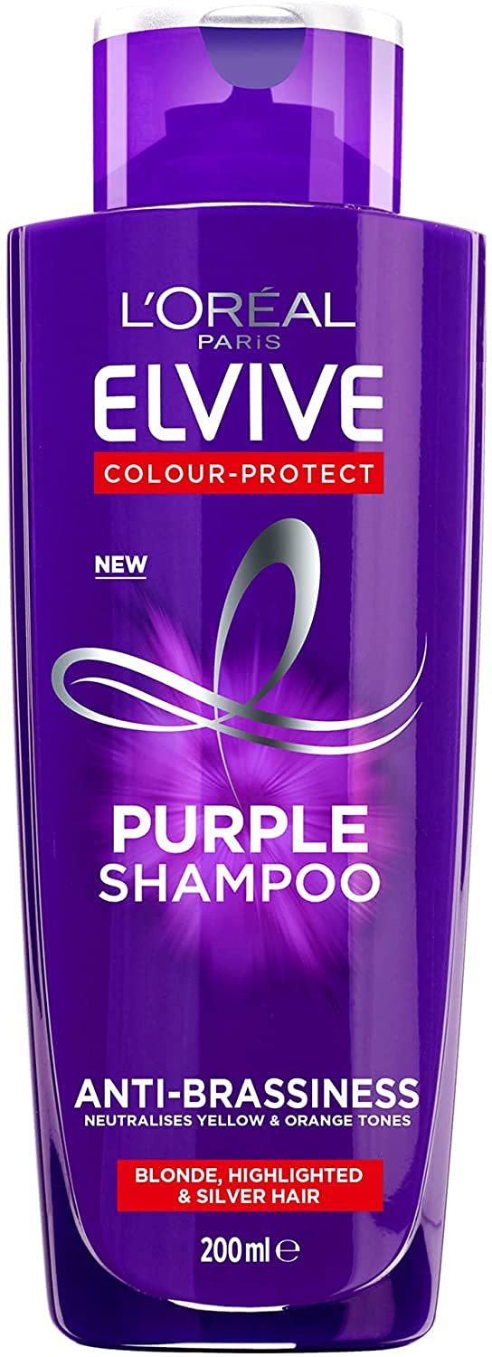 L'Oreal Paris Elvive Anti-Brassiness Purple Shampoo 200ml For Highlighted, Blonde And Grey Hair