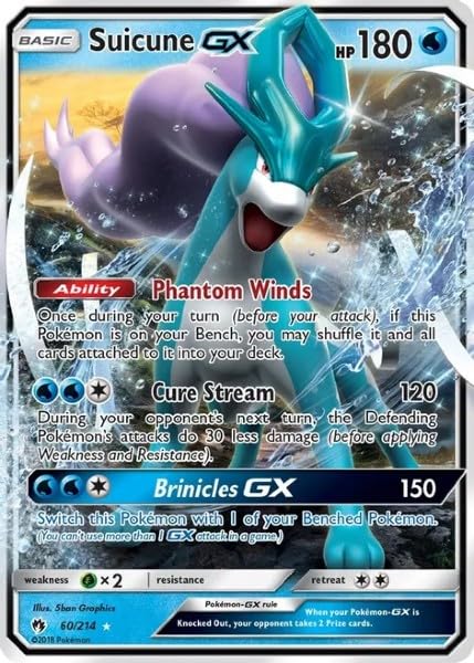 ポケモンカード 希少 スイクン Suicune SL11 英語版 Amazon.com: Pokemon - Suicune GX - 60/214 - SM - Lost Thunder