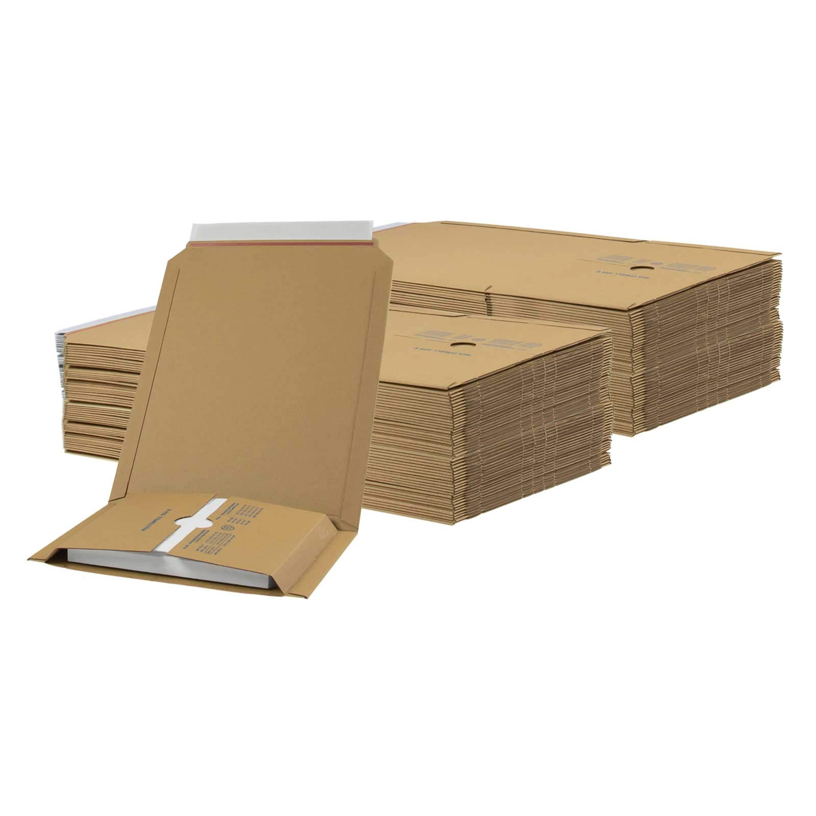 25/50/100 Stück Buchverpackung 245x165x20-70 Wickelverpackung Karton Faltkarton