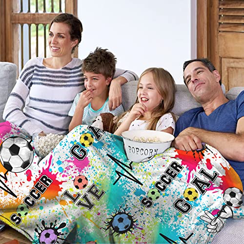 Soccer Blanket Super Soft Flannel Soccer Throw Blanket For Girls Women Kids Adults Soccer Lover Gifts 50"X40" #TOP5