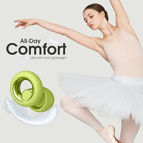 Miniatura 29 de Tapones para los oídos para cancelación de ruido para dormir, tapones suaves para concierto, tapones reutilizables para reducción de ruido con 8