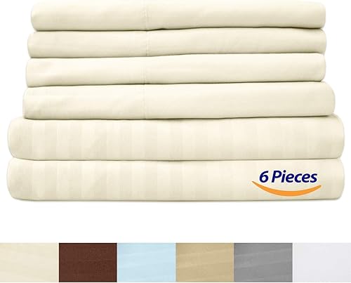 Miniatura 4 de Sweet Home Collection Juego de sábanas Queen de 6 piezas de 1500 hilos de microfibra cepillada fina con bolsillos profundos  Fundas de almohada