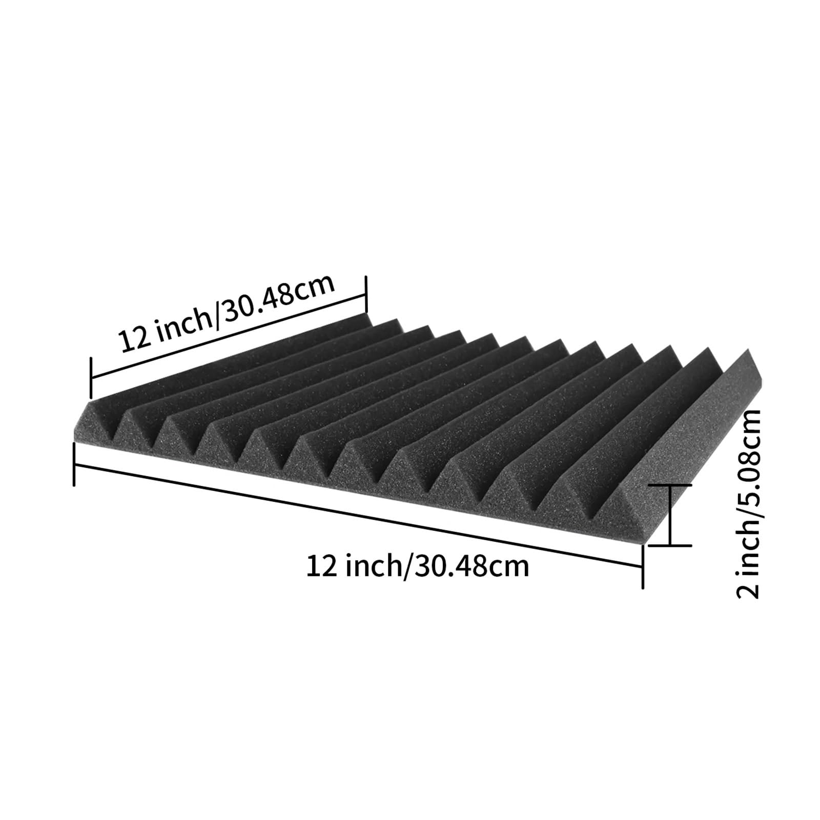 Akustik Schaumstoff 52 Stück Akustikschaumplatten, 2,5 x 30,5 x 30,5 cm, große schalldichte Schaumstoffplatten for Wände, keilförmige schalldichte Wandpaneele, Acou