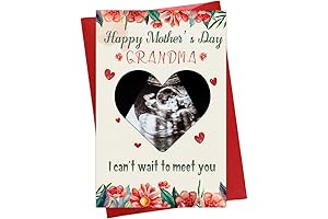 WaaHome Sonogram Picture Insert First Grandma Mother's Day Card for Grandma New Grandma To Be