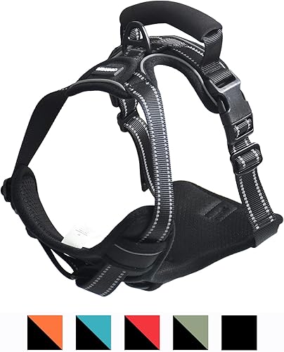 Miniatura 2 de Arnés acolchado reflectante para perro, ligero antidesgarros, arnés ajustable para mascotas al aire libre para perros pequeños, medianos y grandes