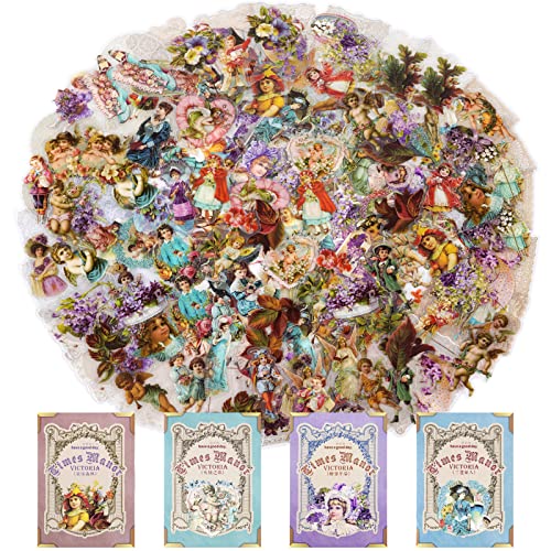 Juego de 200 hojas de pegatinas vintage para personas, vinilo transparente, impermeable, para álbumes de recortes, decoración de manualidades, álbumes, calendarios, cuadernos Cover
