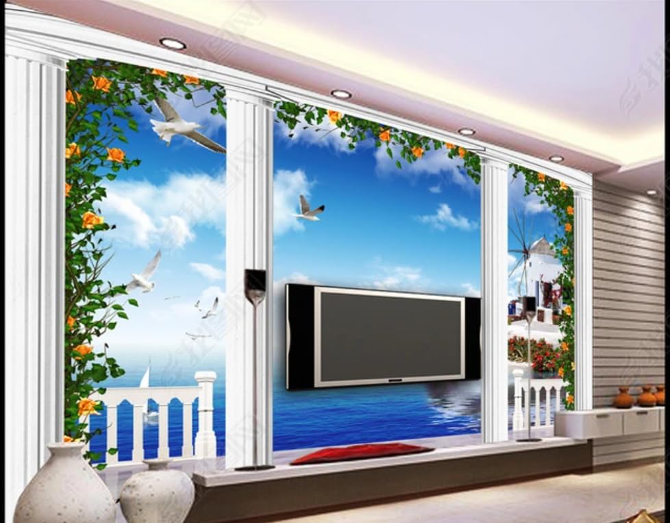 Poster Géant Mural Colonne Romaine pour Salon - Papier Peint Intissé Déco Restaurant 200x140