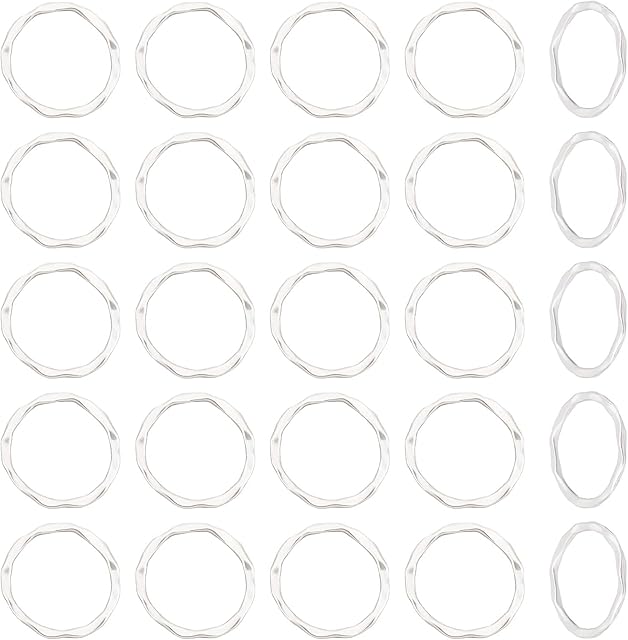 UNICRAFTALE 50pcs Alloy Linking Rings Tibetan Style Metal Circles Charms Links Antique Silver Jewelry Connectors for Necklaces Bracelets Jewelry Making