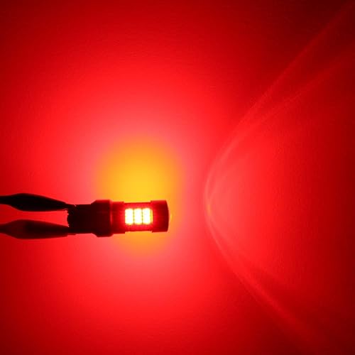 Miniatura 3 de Alla Lighting T20 7440 7443 Bombillas LED rojas superbrillantes 4014 54-SMD señal de giro, luces traseras de freno de repuesto para automóviles,