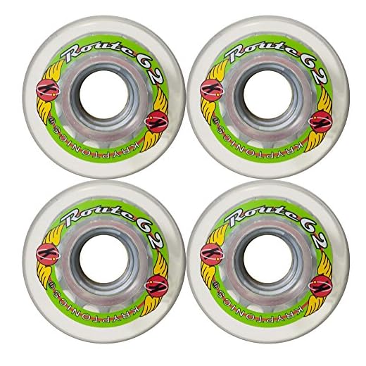 KRYPTONICS Route 62MM 78A Clear Longboard Cruiser Skateboard Wheels