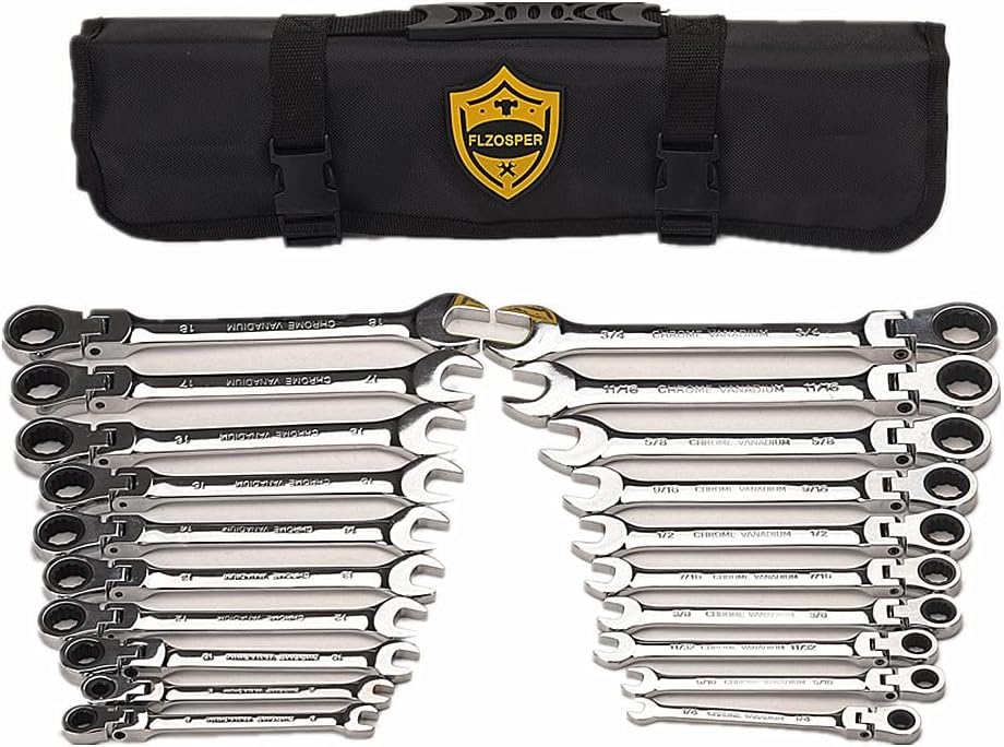 WORKPRO Lot de 8 clés mixtes à cliquet antidérapantes