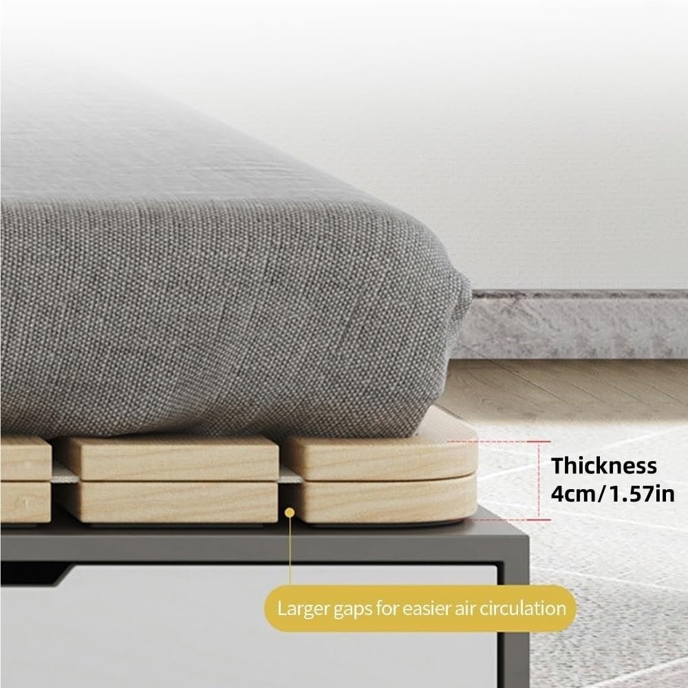 Tatami Mat,Solid Wood Bed Boards,Breathable Plate,Foldable Frames,Folding Mattress,Roll-Type Slatted Bed,Floor Sleep Bedding for Bedroom (74.8 * 59.1in)