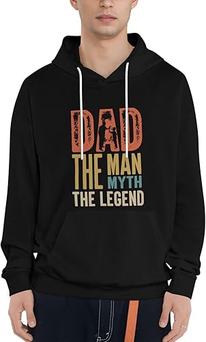 POOEDSO Dad The Man The Myth The Legend Sweatshirts For Men Women Casual Long Sleeve Sweatshirt Pullover Hoodie with Pocket