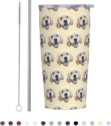 Vaso personalizado para mascotas, vaso personalizado para mascotas de 20 onzas con caras de perro y gato sin costuras, vaso personalizado para fotos Vaso personalizado para mascotas, vaso personalizado para mascotas de 20 onzas con caras de perro y gato sin costuras, vaso personalizado para fotos