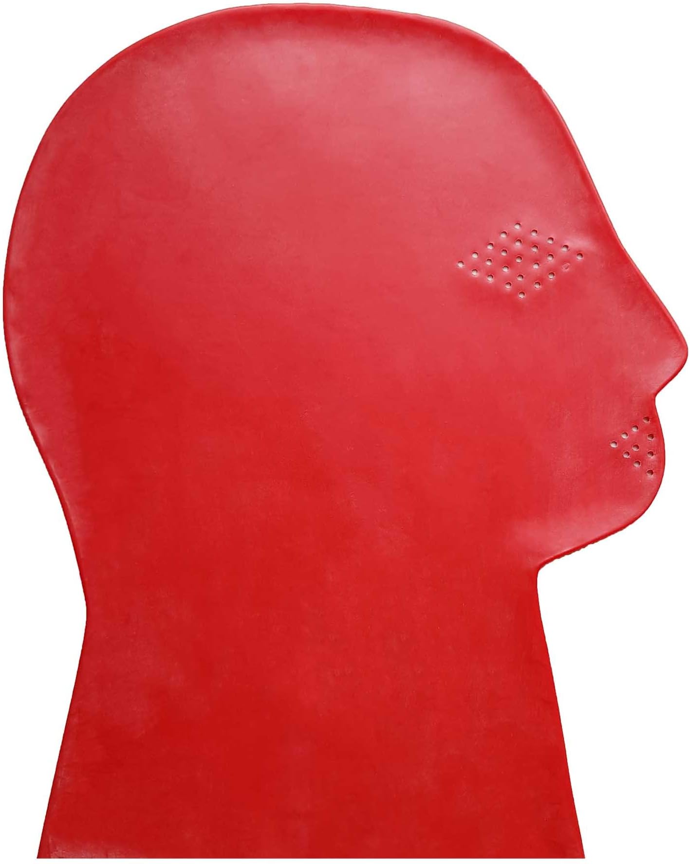 perforated transparent red latex rubber hood mask (One Size)