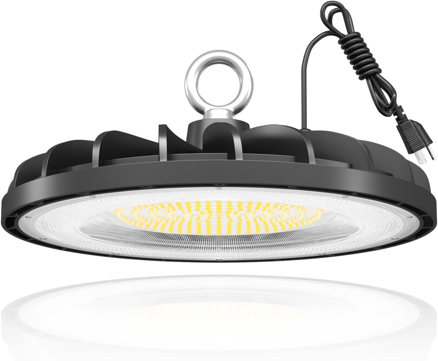 Super Bright UFO LED High Bay Light 150W, 22500LM High Bay LED Lighting, 5000K Commercial Lights, UL US Plug 5' Cable, Alternative to 600W MH/HPS for Warehouse Shop Garage Barn Factory, IP65