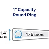 Legal Durable View Binder with Round Rings, 3 Rings, 1" Capacity, 14 x 8.5, White – view 8