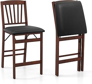 COSTWAY Set of 2 Counter Height Chairs, 24.5