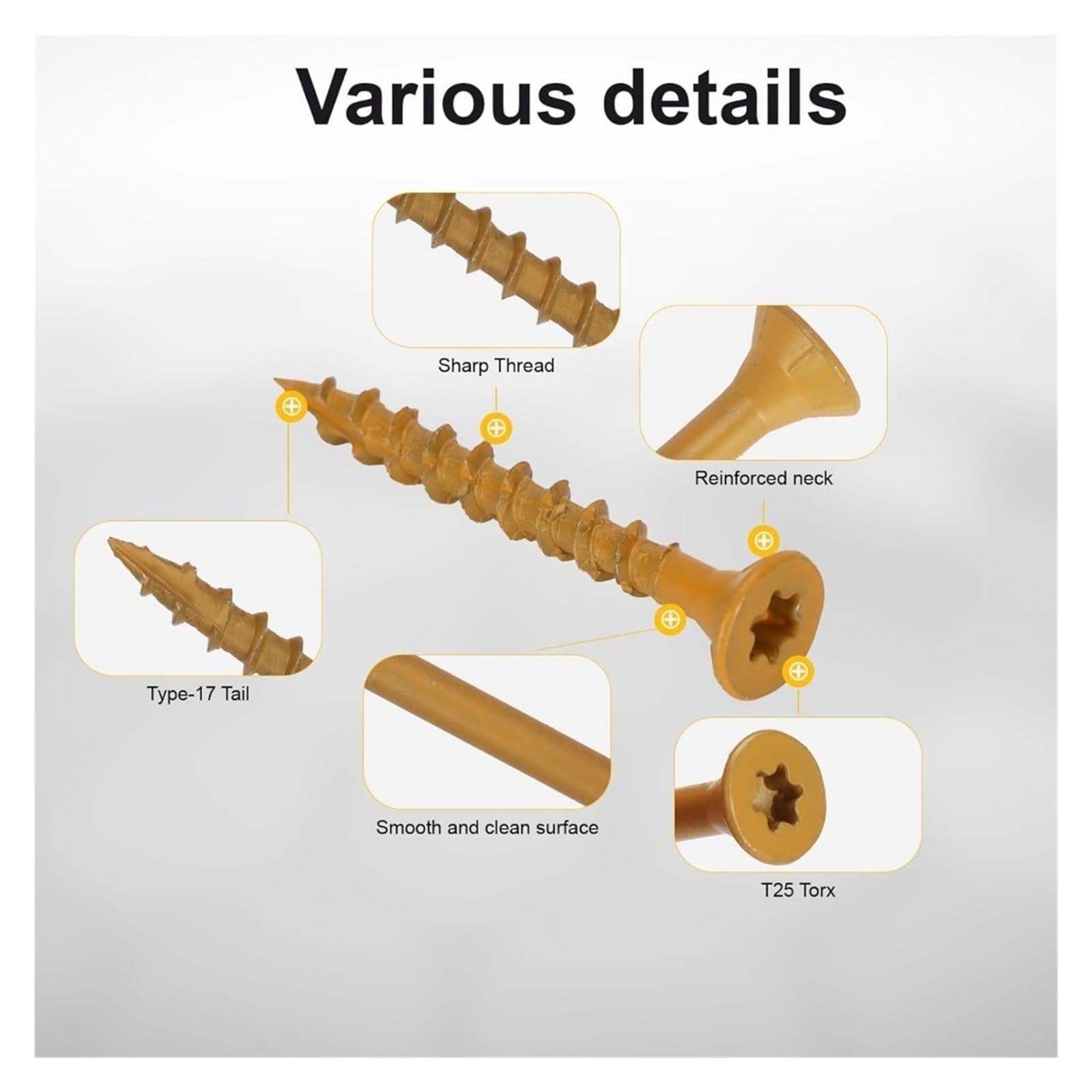 80/100PCS # 10 Vis à bois autotaraudeuses, adaptées à la fixation de produits en bois ou d'autres matériaux sur des objets en bois.(10x3-1-2 100Pcs)