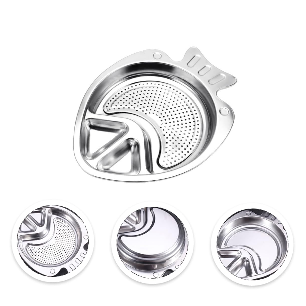 OFFSCH 1pc Fish-shaped Dumpling Plate with Saucer Cooling Tray for French Fries Sushi Fried for Home and Restaurant Use