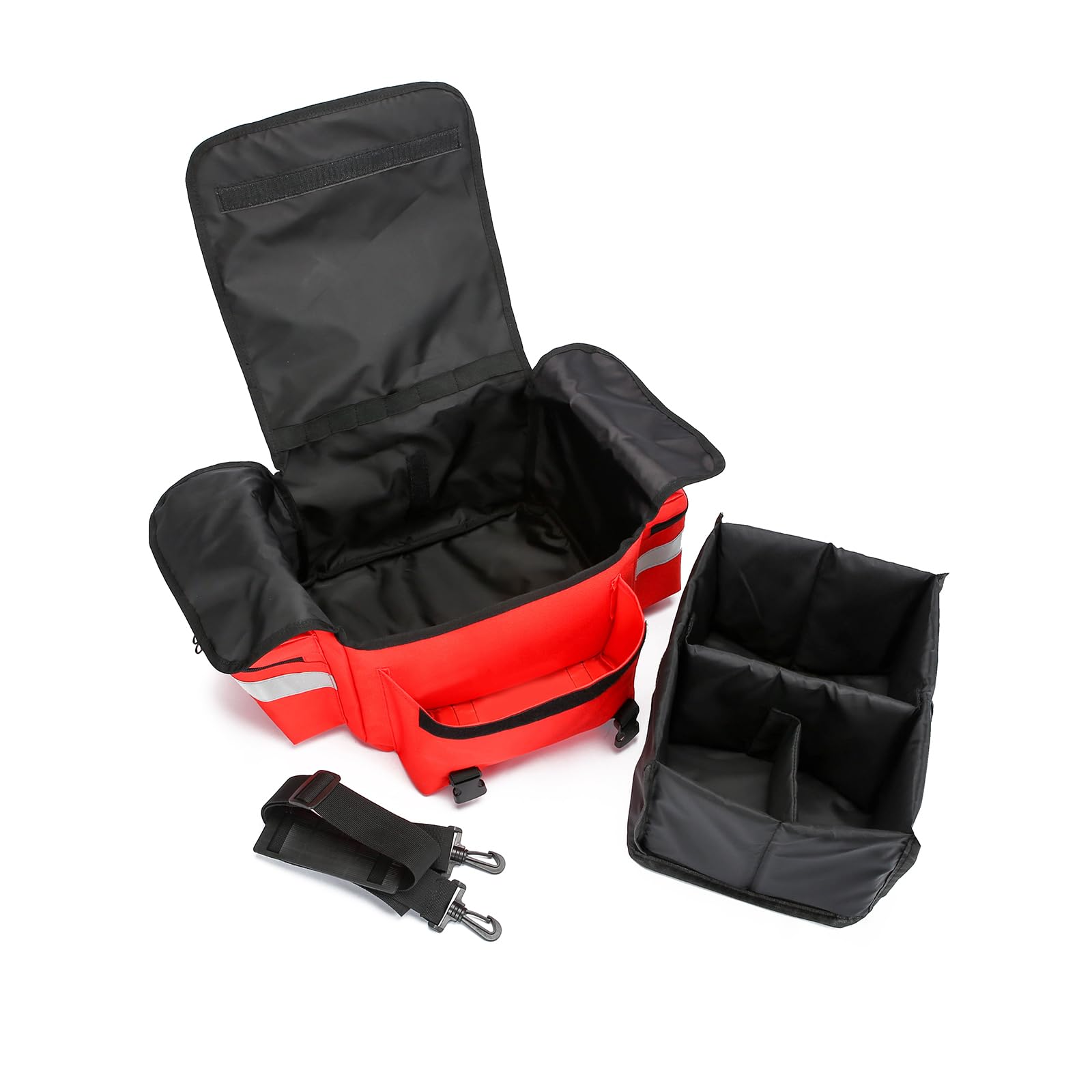Borsa professionale vuota per primo soccorso, borsa medica per il primo soccorso, borsa medica di primo soccorso con riflettente, kit con mediche di emergenza,Rosso