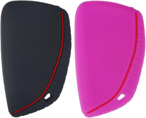 Miniatura 8 de waymei Funda de silicona para llavero remoto sin llave compatible con Chevrolet Chevy Silverado 1500 2500HD 3500HD 3500HD GMC Sierra 1500 2500HD