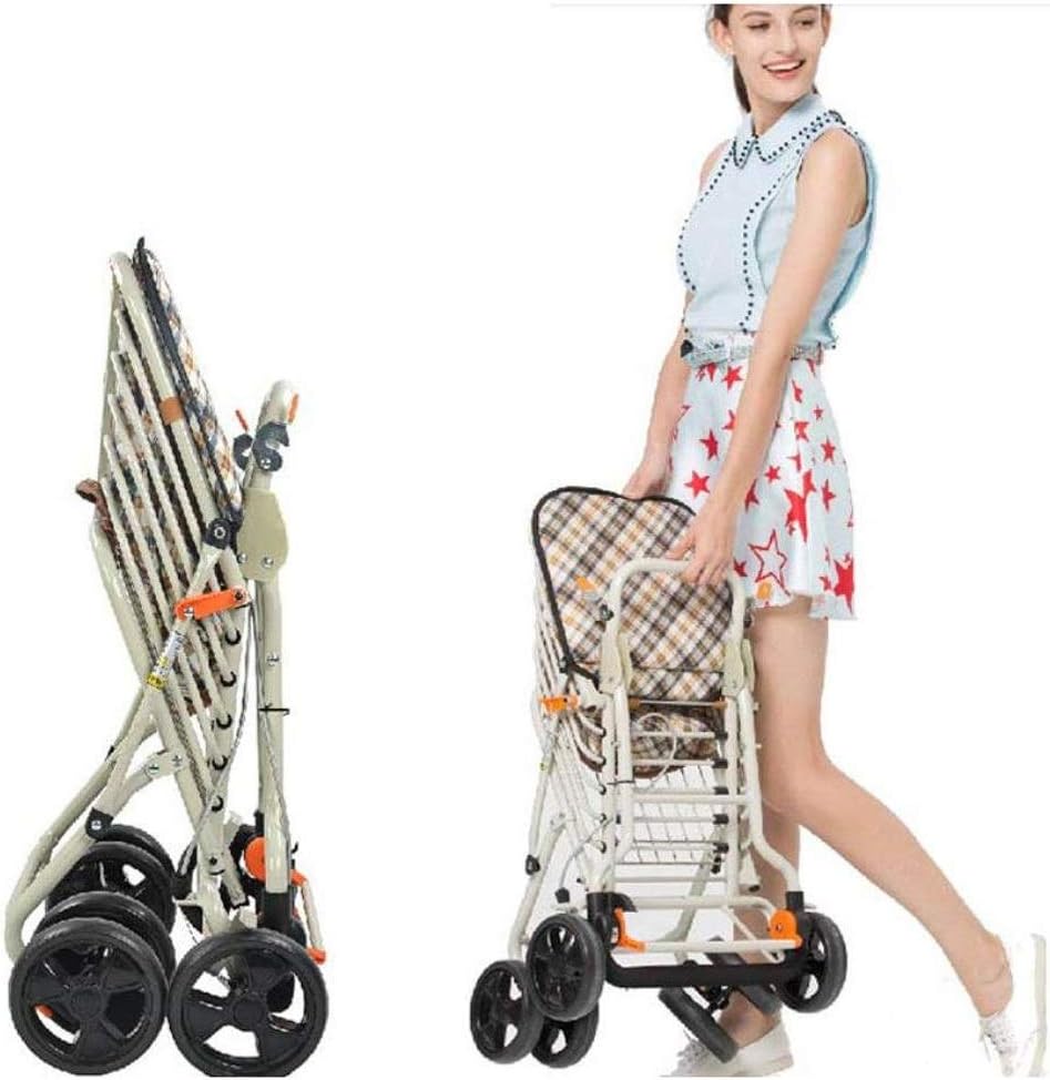Shopping Trolley Grocery Cart Foldable Rolling Wheels Push Bag Condo Apartment Picnic Beach Travel Portable Folding