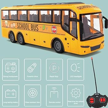 Amazon | Generic バス おもちゃ 大きい スクールバス 黄色 LED