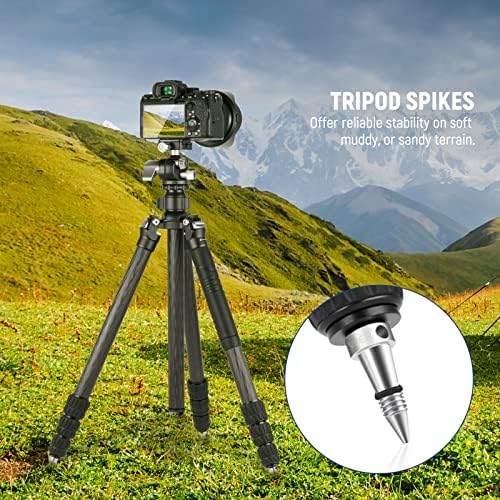 NEEWER Universal Tripod Feet Pad with Detachable Tripod Spikes, 3 Set Non Slip 60mm Diameter
