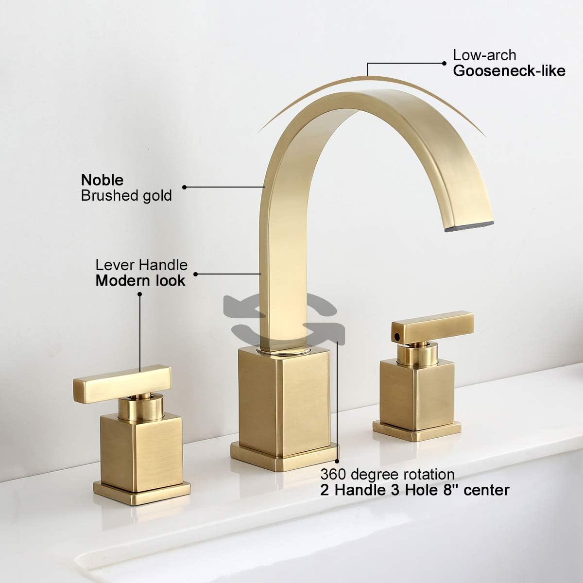 Rеvіеw Dіѕсоunt WorbWay Bathroom Faucet Gold, 2 Lever Handle 8 inch Widespread Bathroom Sink Faucet with Pop-Up Drain