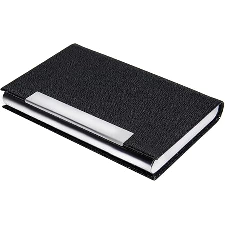 LEIDEHH Business Card Holder Business Card organzier Business Name Card Holder for Men & Women (BLACK)