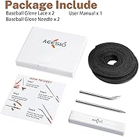 Vista 7 de Softball Baseball Glove Lace, Mitt Lace Repair Kit Includes 2 Leather Laces and Lacing Needle for Catcher's Glove